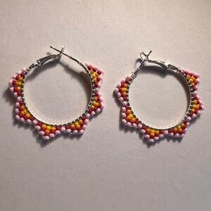 Beaded hoop earrings